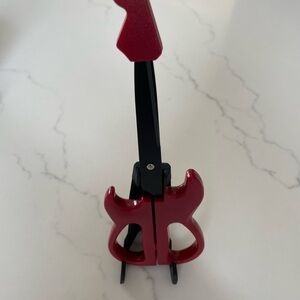 Red and Black Guitar Shaped Scissors